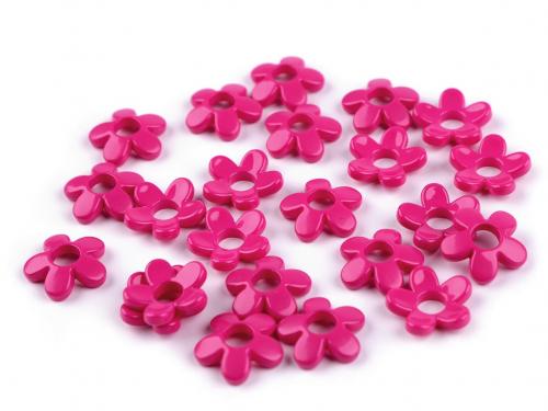 Plastové korálky květ Ø18 mm, barva 5 pink