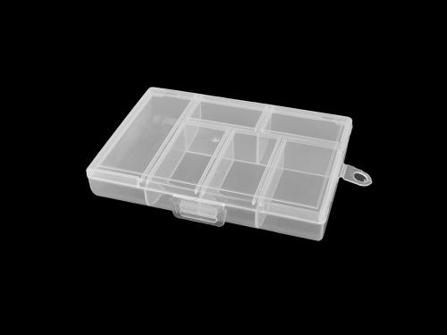Plastový box / zásobník 8,5x12x2,5 cm, barva transparent