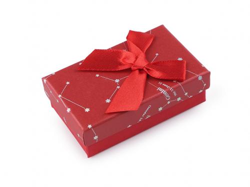 Krabička s mašličkou 5x8 cm, barva 5 červená