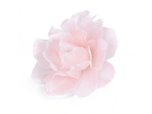 Růže z peří Ø10 cm s klipem, barva 3 růžová nejsv.