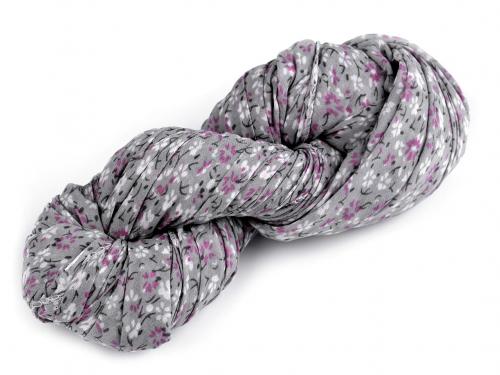 Letní šátek / šála květy 80x160 cm, barva 7 šedá
