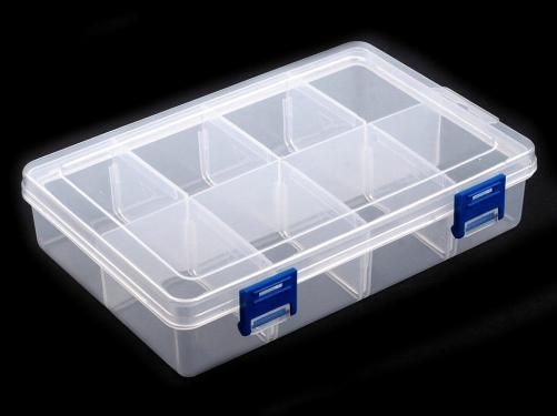 Plastový box / zásobník 13,5x20x4,6 cm, barva transparent