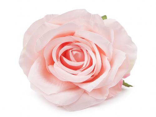 Umělý květ růže Ø10 cm, barva 2 růžová sv.