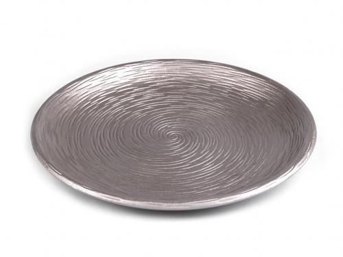 Dekorační tácek / talíř Ø30 cm, barva stříbrnobéžová
