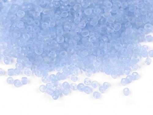 Rokajl 12/0 - 2 mm transparent frosted, barva 3 (M12A) modrá jemná