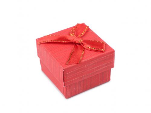 Krabička s mašličkou 4x4 cm, barva 12 červená