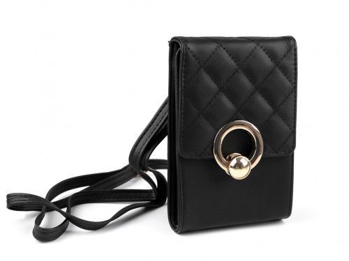 Peněženka s kapsou na mobil přes rameno Crossbody 11x17 cm, barva 2 černá