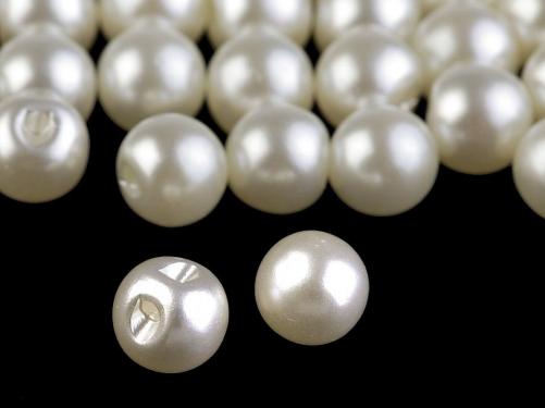 Perla k našití / knoflík Ø9 mm, barva 2 perleť krémová