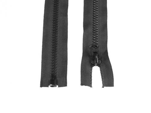 Kostěný zip šíře 8 mm délka 70 cm (bundový) černý, barva Černá