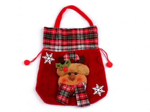 Mikulášská / vánoční taška 27x33 cm, barva 1 červená sob