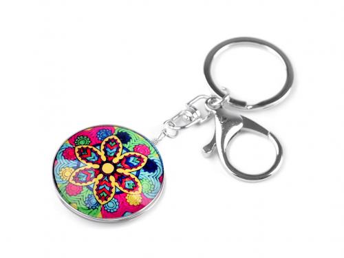 Přívěsek na klíče / kabelku strom života, mandala, barva 22 multikolor mandala
