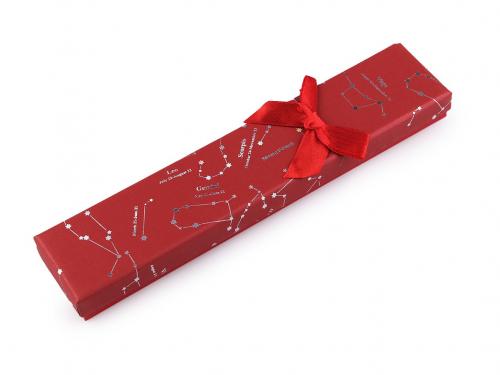Krabička s mašličkou 4,5x21,5 cm, barva 10 červená hvězdy