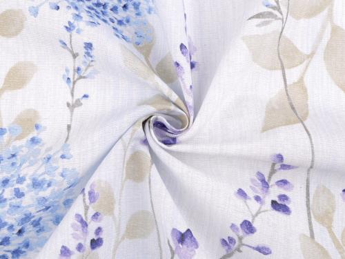 Dekorační látka Loneta květy, barva 2 modrá světlá