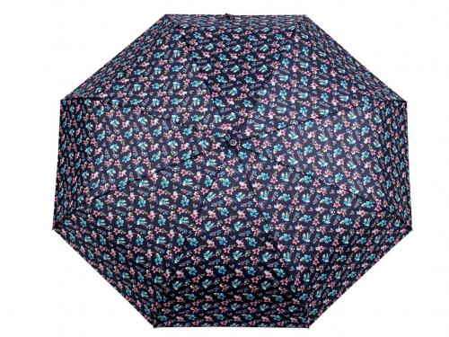 Dámský mini skládací deštník, barva 2 modrá tmavá tyrkys