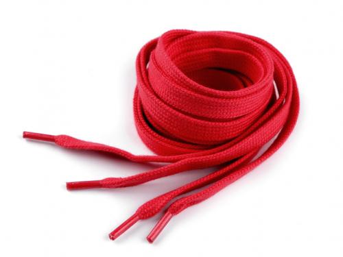 Bavlněné tkaničky do bot / tenisek / mikin délka 130 cm, barva 4 (3100) červená