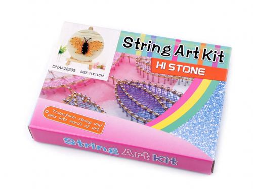 Kreativní sada String Art - tvoříme se šnůrkami, se stojanem, barva 1 viz foto motýl