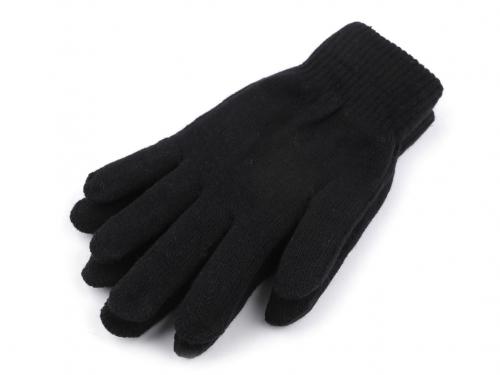 Dámské pletené rukavice zateplené, barva 5 černá
