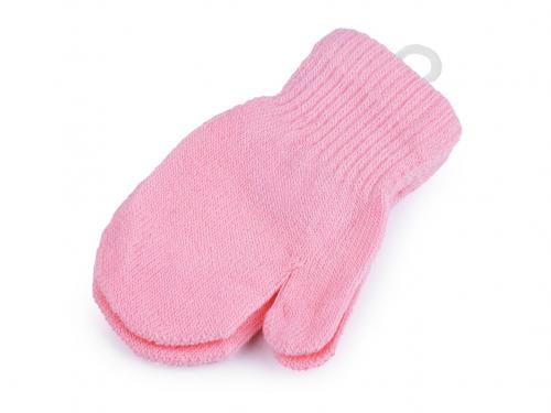 Dětské pletené rukavice palčáky, barva 3 růžová sv.