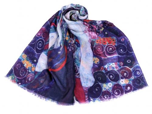 Šátek / šála viskózová 70x170 cm, barva 11 fialová tmavá
