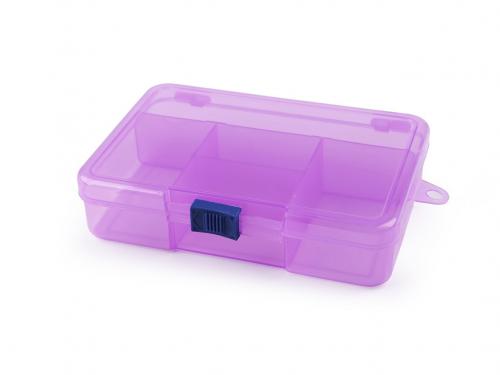 Plastový box / zásobník 3,3x9,5x14,5 cm, barva 3 fialová