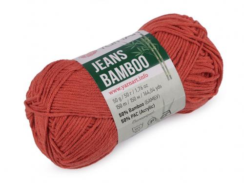 Pletací příze Jeans Bamboo 50 g, barva 7 (142) terakota