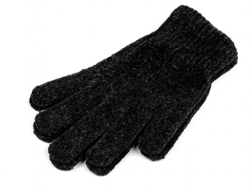 Pánské žinylkové rukavice, barva 6 černá
