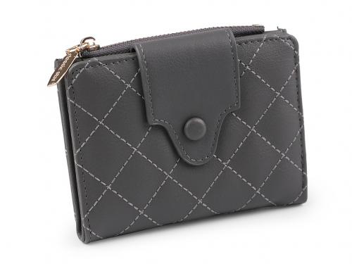 Dámská peněženka prošívaná 9x12 cm, barva 5 šedá tmavá