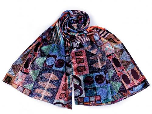 Saténový šátek / šála 70x165 cm, barva 17 multikolor
