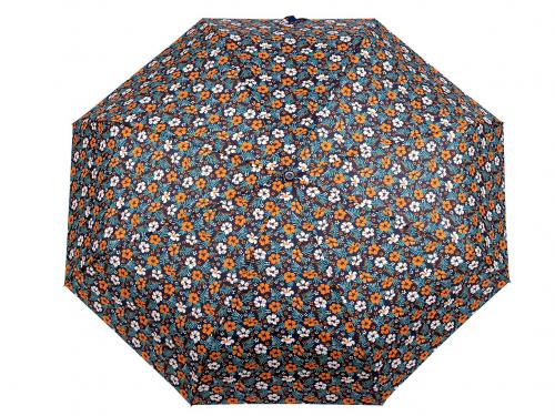 Dámský mini skládací deštník, barva 3 modrá tmavá oranžová