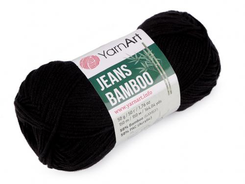 Pletací příze Jeans Bamboo 50 g, barva 12 (135) černá