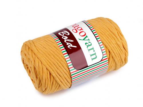 Špagetová pletací příze Bold 250 g, barva 4 (125) hořčicová