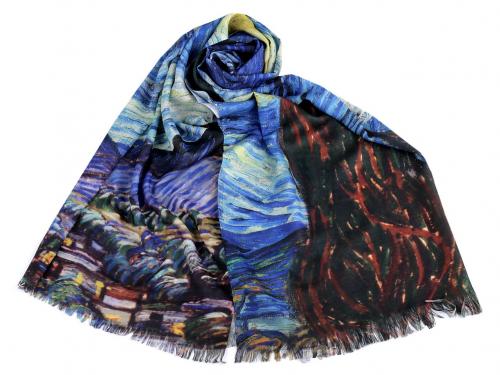 Bavlněný šátek / šála 70x170 cm, barva 1 modrá