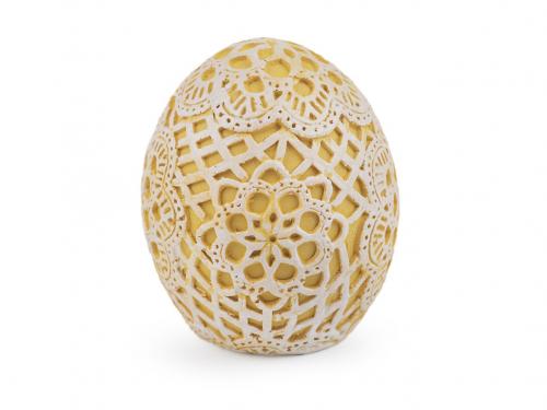 Velikonoční vajíčko krajkový motiv, barva 1 žlutá