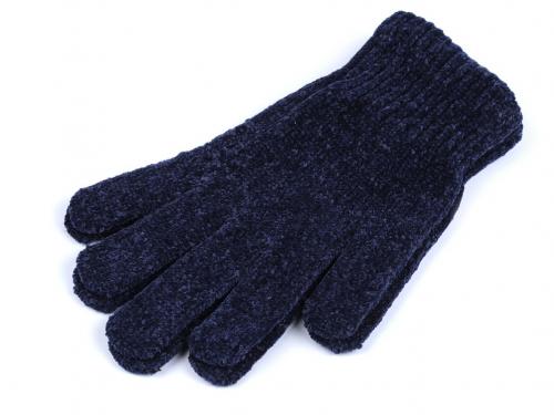 Pánské žinylkové rukavice, barva 2 modrá tmavá