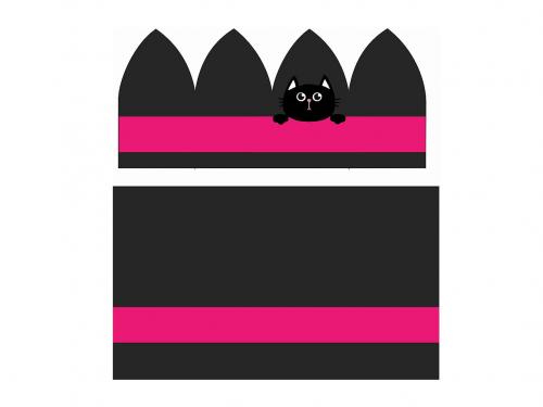 Panel na dětskou čepici a nákrčník, barva 5 černá kočka