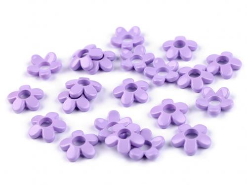 Plastové korálky květ Ø18 mm, barva 4 fialová lila