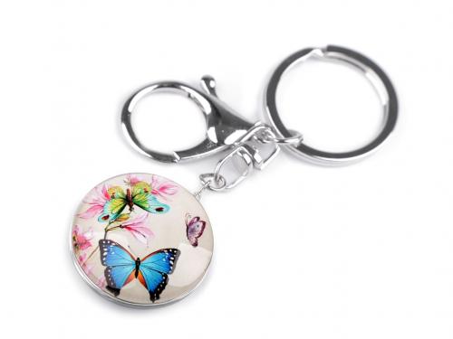 Přívěsek na klíče / kabelku motýl, znamení zvěrokruhu, barva 12 béžová nejsv. motýl