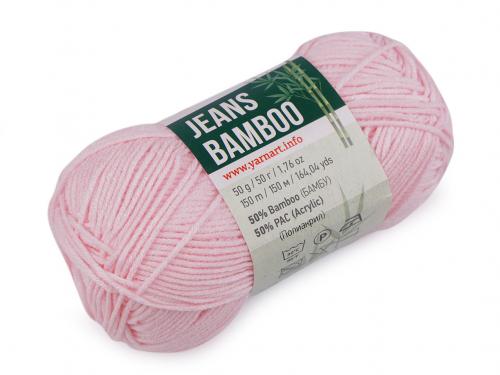 Pletací příze Jeans Bamboo 50 g, barva 5 (109) růžová nejsv.