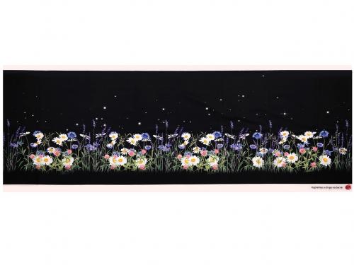Panel na dámskou sukni, barva 3 černá květy