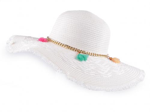 Dámský letní klobouk / slamák, barva 1 bílá přírodní
