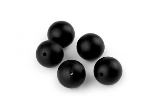 Silikonové korálky Ø15 mm, barva 5 (27) černá