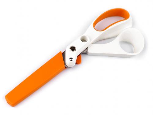 Krejčovské nůžky Fiskars na silné látky délka 21 cm, barva bílá oranžová