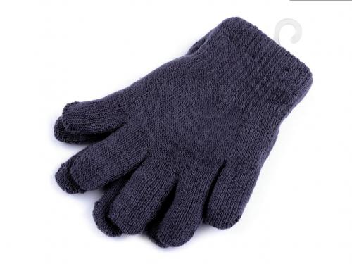Dětské pletené rukavice zateplené, barva 10 modrošedá