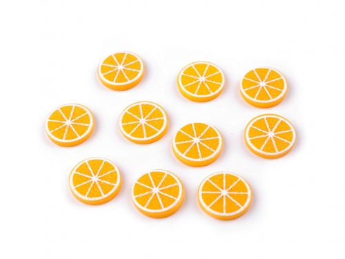 Plastová ozdoba k dekoraci / nalepení ovoce, barva 1 oranžová pomeranč