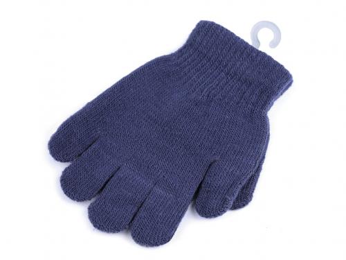 Chlapecké pletené rukavice, barva 2 modrá delta
