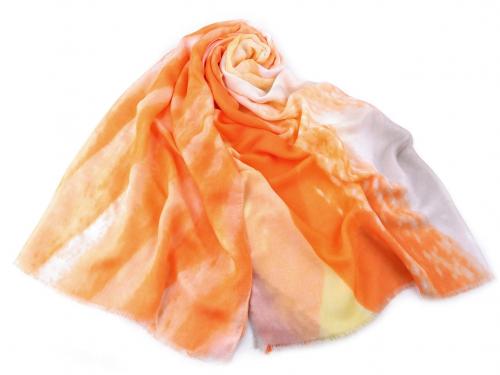 Šátek / šála 85x180 cm, barva 2 oranžová