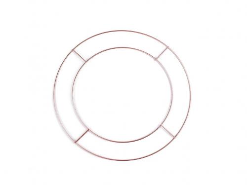 Dvojitý kovový kruh na lapač snů / k dekorování Ø25,5 cm, barva měděná střední mat