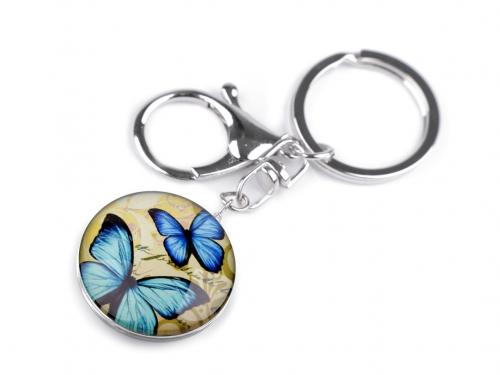 Přívěsek na klíče / kabelku motýl, znamení zvěrokruhu, barva 5 mint motýl