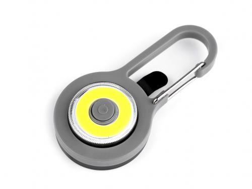 LED svítilna / přívěsek na klíče / batoh, barva 3 šedá