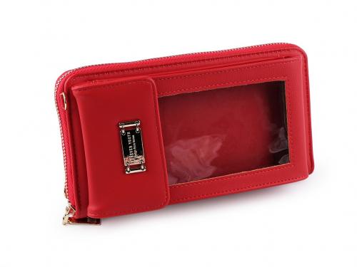 Peněženka s pouzdrem na mobil 10x18 cm, barva 2 červená